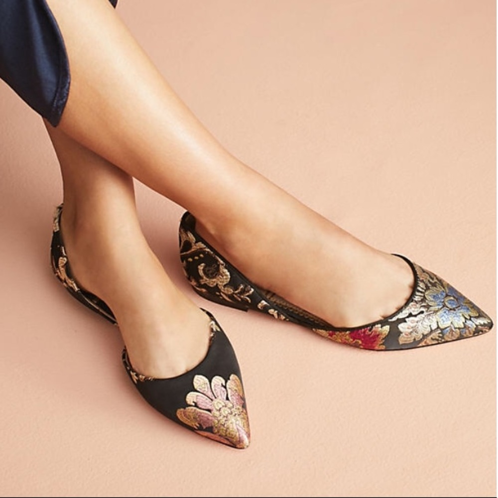 Sam Edelman D’Orsay Embroidered Flats